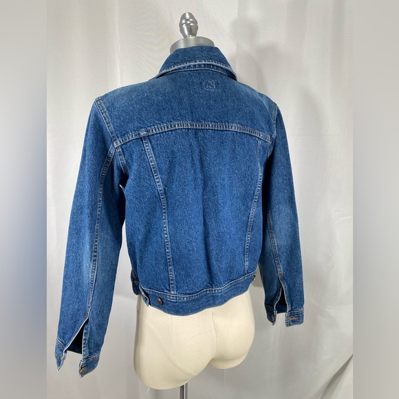 Izod jean denim jacket blue trucker cowgirl farmgirl boho hippie petite medium - Picture 4 of 6